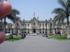 This is the presidential palace (Yes, those fingers are mine. I didn't see it then and I''m not going back just to take a new picture)