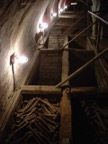 Skulls nicely separated from the bones in the catacombs