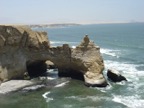 This is the Cathedral rock formation, a bit the symbol of Paracas. Update : apparantly this did not survive the earthquake in 2008