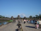 The entrance to Angkor Wat. The moat is an amazing 190 meters wide