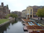 The river Cam, with punts (flat bottom boats)