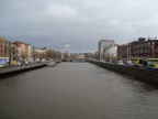 The river Liffey cuts through the center of town