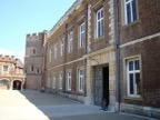 The entrance to Eton college, which is just across the river from Windsor. It was closed because of swine flu.