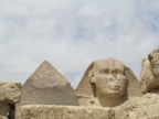 The Sphinx with the Pyramid of Khafre in the background