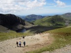 People walking up Mt Snowdon